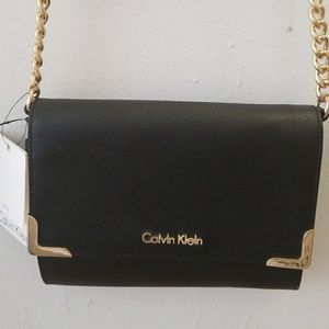 Calvin Klein Black Leather Crossbody Bag